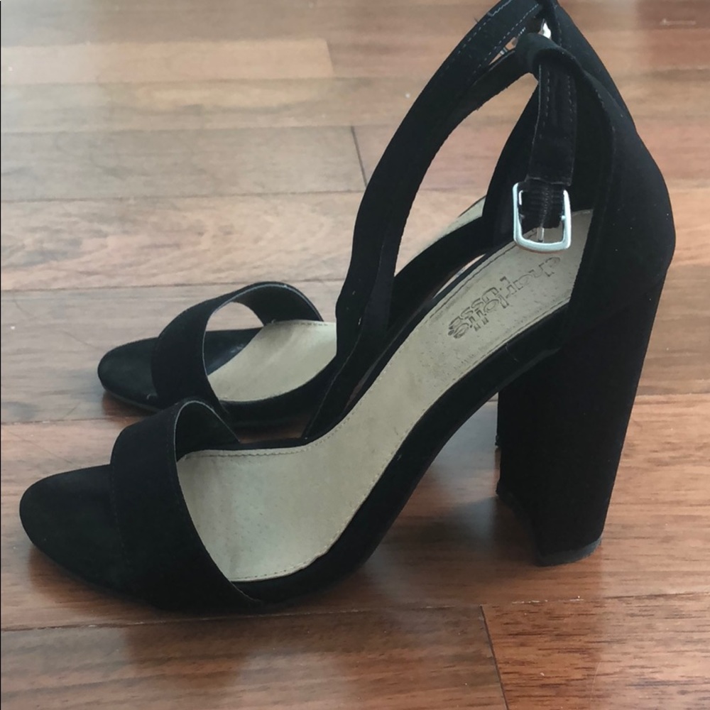 Black ankle strap heels